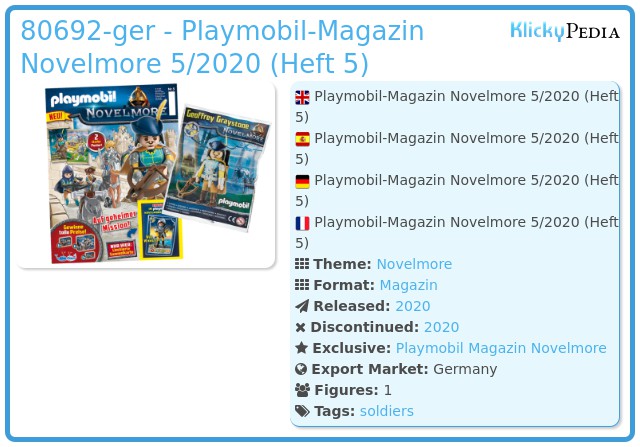 Playmobil 80692-ger - Playmobil-Magazin Novelmore 5/2020 (Heft 5)