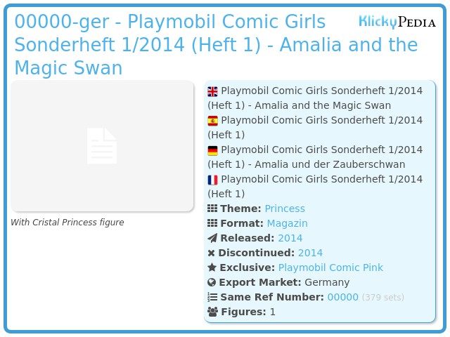 Playmobil 00000-ger - Playmobil Comic Girls Sonderheft 1/2014 (Heft 1) - Amalia and the Magic Swan