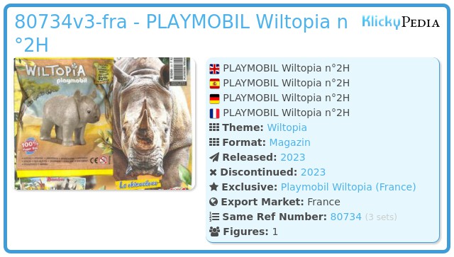 Playmobil 80734v3-fra - PLAYMOBIL Wiltopia n°2H