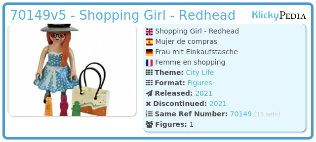 Playmobil 70149v5 - Shopping Girl - Redhead