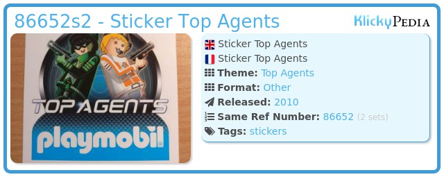 Playmobil 86652s2 - Sticker Top Agents