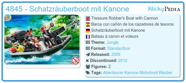 Playmobil 4845 – Bateau à Canon Et Voleurs – Neuf – Pour Enfants Dès 4 Ans