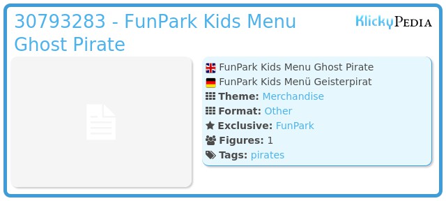 Playmobil 30793283 - FunPark Kids Menu Ghost Pirate
