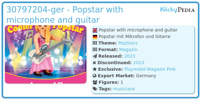Playmobil 30797204-ger - Popstar with microphone and guitar
