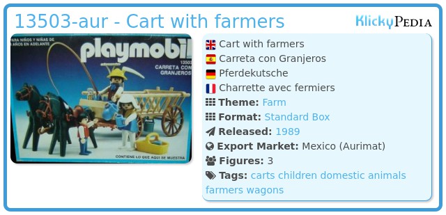 Playmobil 13503-aur - Cart with farmers