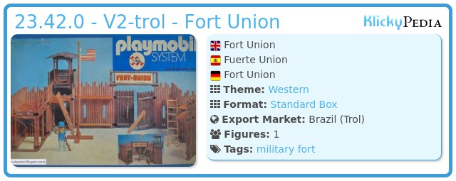 Playmobil 23.42.0 - V2-trol - Fort Union