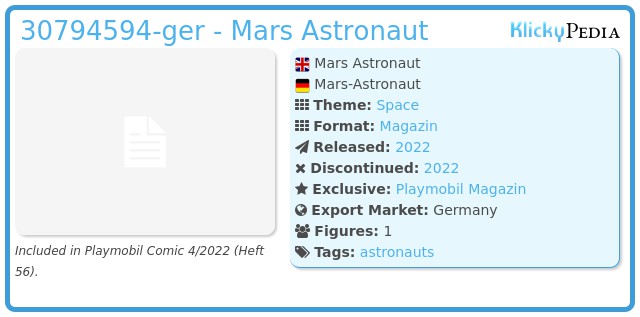 Playmobil 30794594-ger - Mars Astronaut