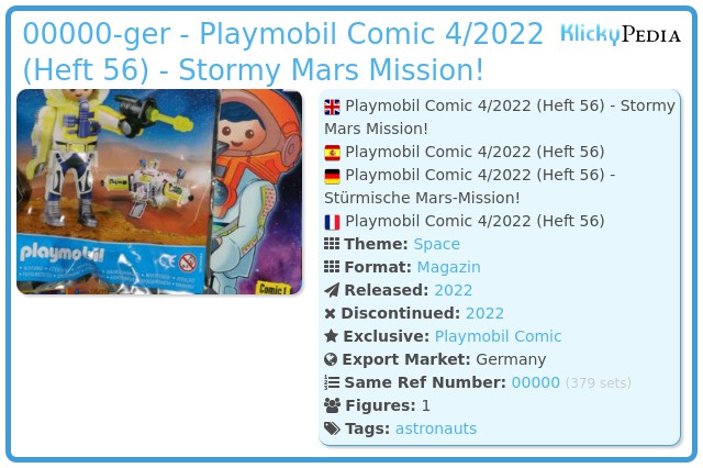 Playmobil 00000-ger - Playmobil Comic 4/2022 (Heft 56) -  Stormy Mars Mission!
