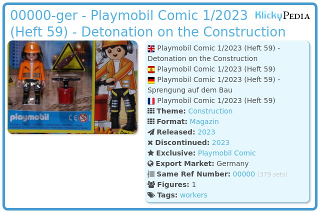 Playmobil 00000-ger - Playmobil Comic 1/2023 (Heft 59) -  Detonation on the Construction