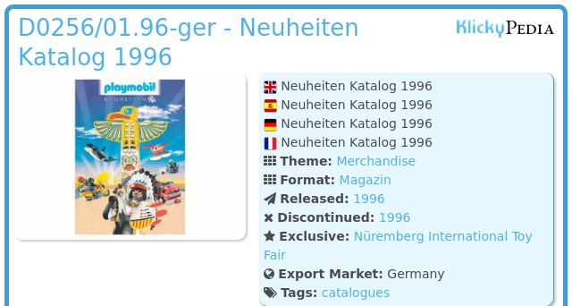 Playmobil D0256/01.96-ger - Neuheiten Katalog 1996