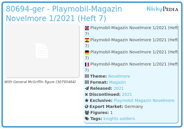 Playmobil 00000-ger - Playmobil-Magazin Novelmore 1/2021 (Heft 7)