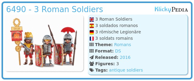 Playmobil 6490 3 Roman Soldiers  Legionnaires  NEW Add On item 
