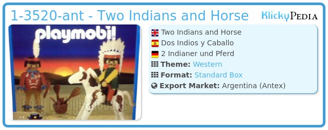 Playmobil 1-3520-ant - Two Indians and Horse