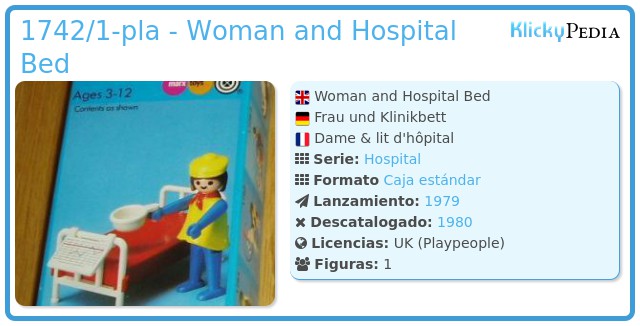 Playmobil 1742/1-pla - Woman and Hospital Bed