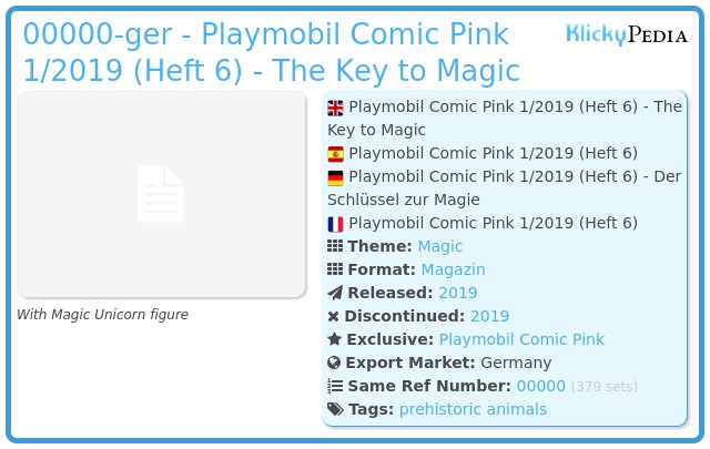 Playmobil 00000-ger - Playmobil Comic Pink 1/2019 (Heft 6) -  The Key to Magic