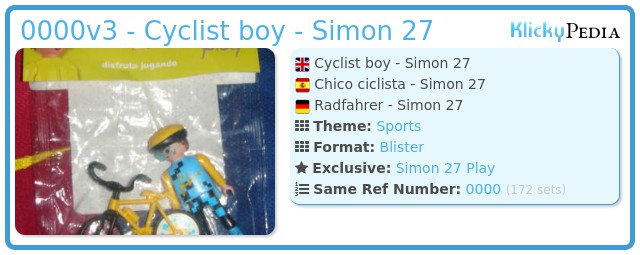 Playmobil 0000v3 -  Cyclist boy - Simon 27