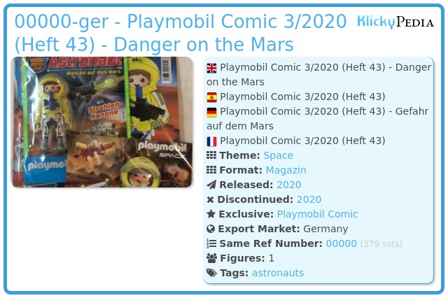 Playmobil 00000-ger - Playmobil Comic 3/2020 (Heft 43) - Danger on the Mars