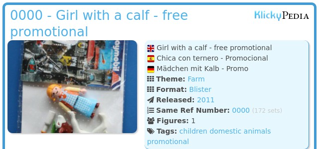 Playmobil 0000 - Girl with a calf - free promotional