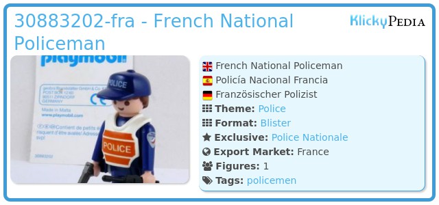 Playmobil 30883202-fra - French National Policeman