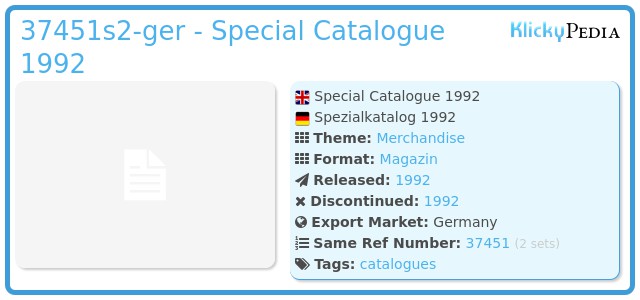 Playmobil 37451s2-ger - Special Catalogue 1992