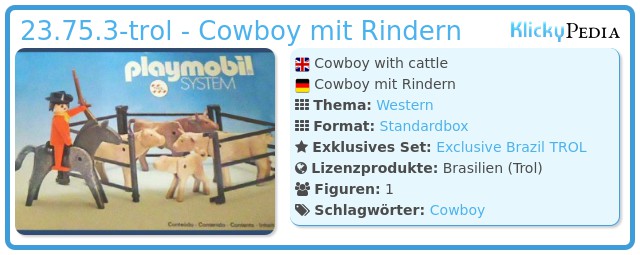 Playmobil 23.75.3-trol - Cowboy mit Rindern