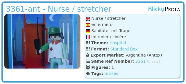 Playmobil 3361-ant - Nurse / stretcher