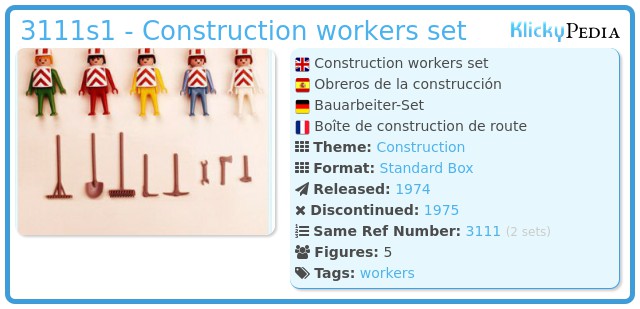 Playmobil 3111s1 - Construction workers set