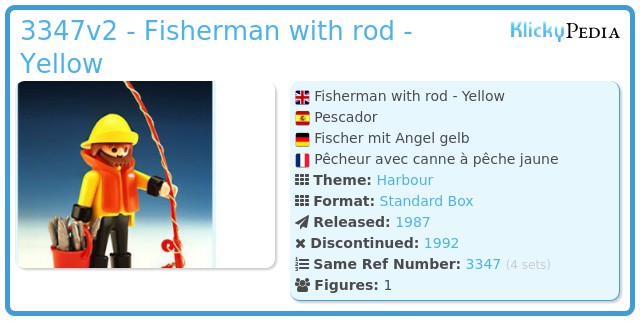 Playmobil 3347v2 - Fisherman with rod - Yellow