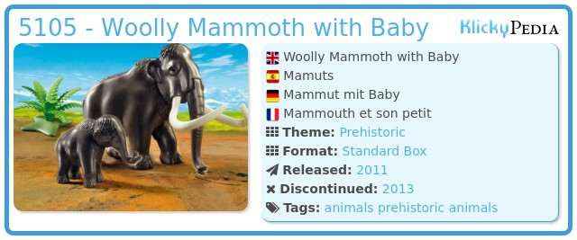 Playmobil animals mammut mammoth and baby 5105 