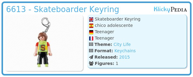 Playmobil 6613 - Skateboarder Keyring