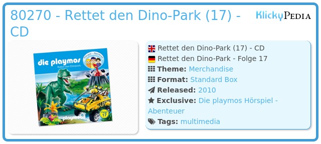 Playmobil 80270 - Rettet den Dino-Park (17) - CD
