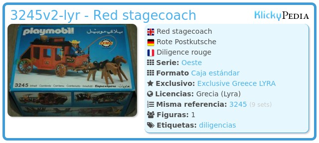 Playmobil 3245v2-lyr - Red stagecoach