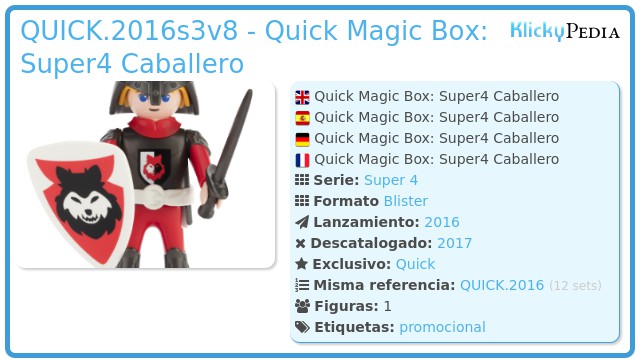 Playmobil QUICK.2016s3v8 - Quick Magic Box: Super4 Caballero