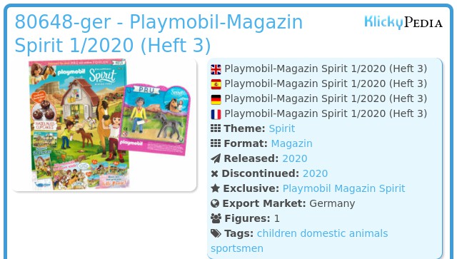 Playmobil 00000-ger - Playmobil-Magazin Spirit 1/2020 (Heft 3)