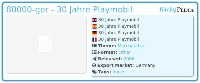 Playmobil 80000-ger - 30 Jahre Playmobil