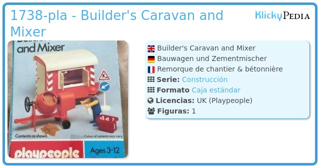 Playmobil 1738-pla - Builder's Caravan and Mixer