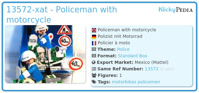 Playmobil 13572-xat - Policeman with motorcycle