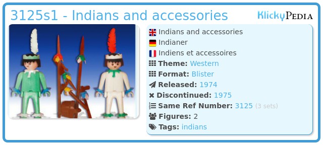 Playmobil 3125s1 - Indians and accessories