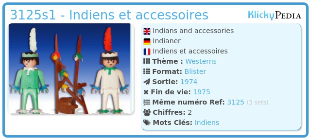 Playmobil 3125s1 - Indiens et accessoires