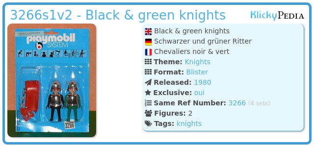 Playmobil 3266s1v2 - Black & green knights
