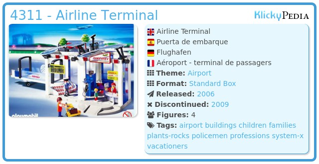 4311 Airline Terminal Playmobil 30 26 9150 Ersatzteil 