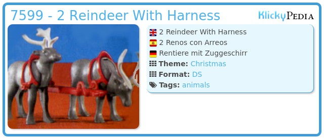 Playmobil 7599 - 2 Reindeer With Harness