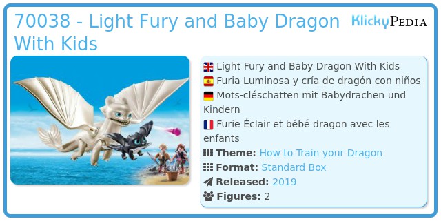 Playmobil 70038 - Light Fury and Baby Dragon With Kids