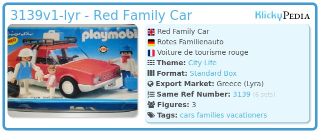 Playmobil 3139v1-lyr - Red Family Car
