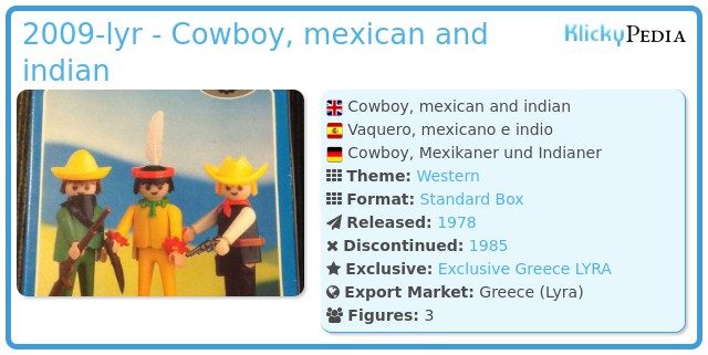 Playmobil 2009-lyr - Cowboy, mexican and indian