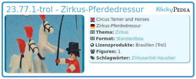 Playmobil 23.77.1-trol - Zirkus-Pferdedressur