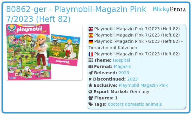Playmobil 80862-ger - Playmobil-Magazin Pink 7/2023 (Heft 82)