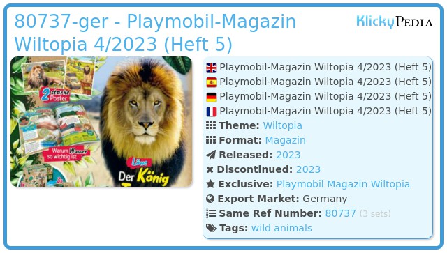 Playmobil 80737-ger - Playmobil-Magazin Wiltopia 4/2023 (Heft 5)