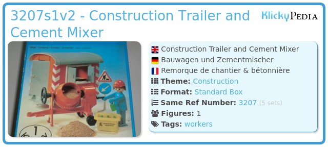 Playmobil 3207s1v2 - Construction Trailer and Cement Mixer