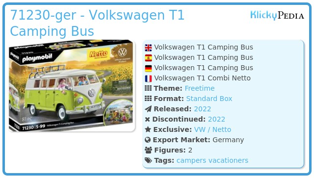 Playmobil 71230-ger - Volkswagen T1 Camping Bus